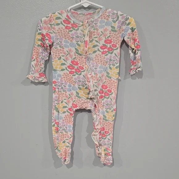 NOT FOR SALE HAS SOLD Little Me Pink and Red Floral Footies - Picture 1 of 5